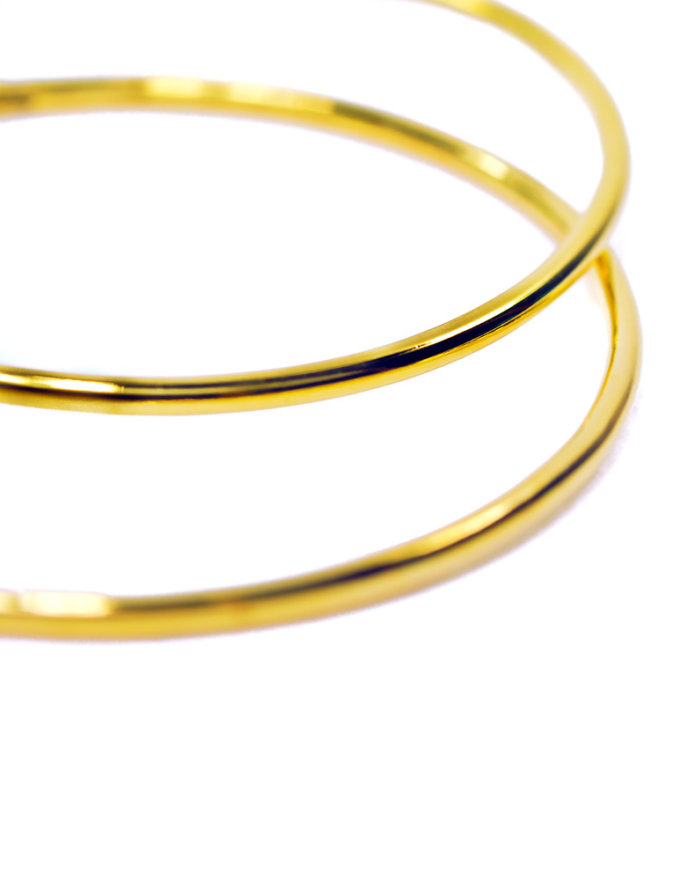 ต่างหูชุบทองแท้ 3 ไมครอน ลายห่วงทองใหญ่