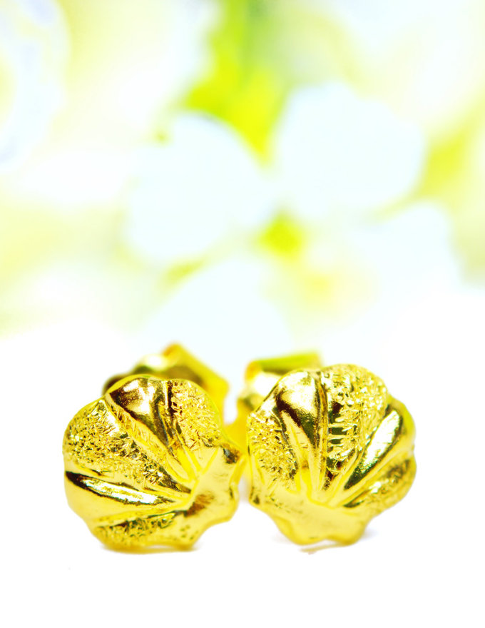 ต่างหู ทองคำแท้ ลายหอย หนัก 1 กรัม