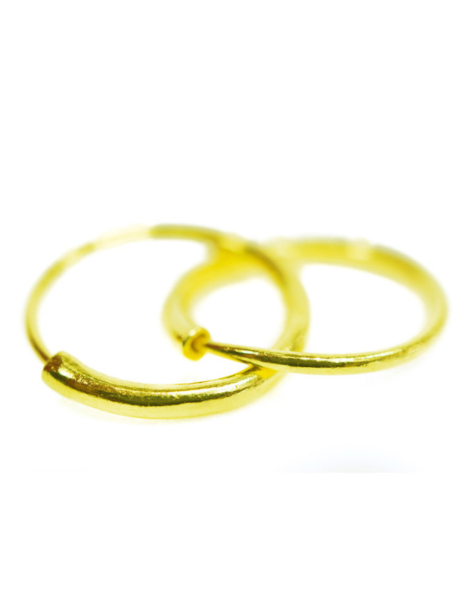 ต่างหู ทองคำแท้ ลายห่วงเรียบ หนัก 1/2 สลึง