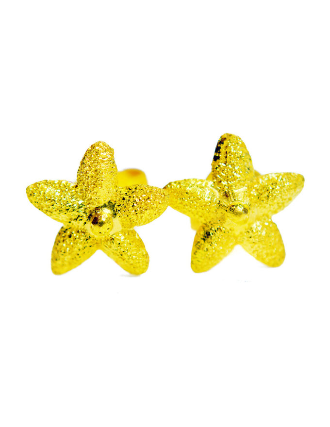 ต่างหู ทองคำแท้ ลายดอกไม้เนื้อทราย หนัก 1/2 สลึง