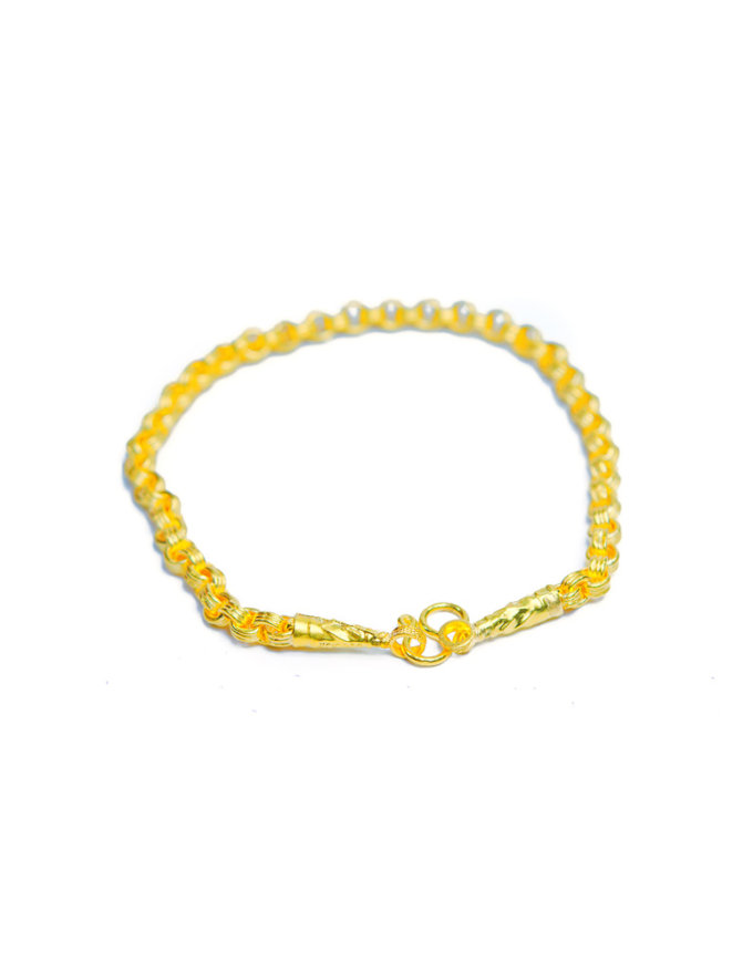 สร้อยข้อมือ ทองคำแท้ ลายห่วงคู่ หนัก 1/2 สลึง สร้อยข้อมือ ทองคำแท้ ลายห่วงคู่ หนัก 1/2 สลึง