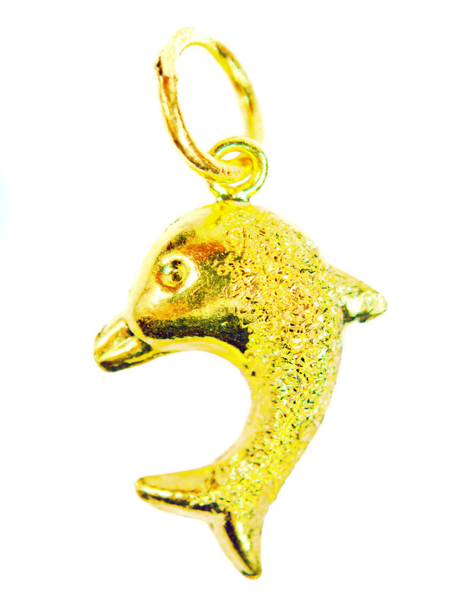 จี้ ทองคำแท้ รูปปลาโลมา 1 ตัว ตัดลาย หนัก 1/2 สลึง จี้ ทองคำแท้ รูปปลาโลมา 1 ตัว ตัดลาย หนัก 1/2 สลึง