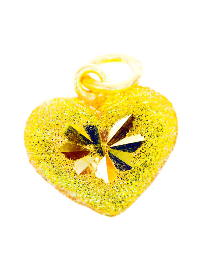 จี้ ทองคำแท้ รูปหัวใจ ตัดลาย น้ำหนักทอง 1 สลึง