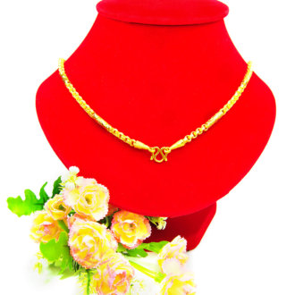 สร้อยคอ ทองคำแท้ ลายห่วงคู่คั่นปล้อง หนัก 1 บาท