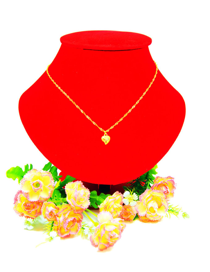 สร้อย ทอง, สร้อยคอ ทองคำแท้ ลายดิสโก้ มีระย้าห้อยหัวใจ หนัก 1 สลึง