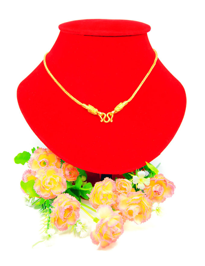 สร้อยคอ ทองคำแท้ ตัวสร้อยเป็นลายสี่เสาตัดลาย หัวจรวดเป็นมังกร สวยงาม น้ำหนักทอง 2 บาท