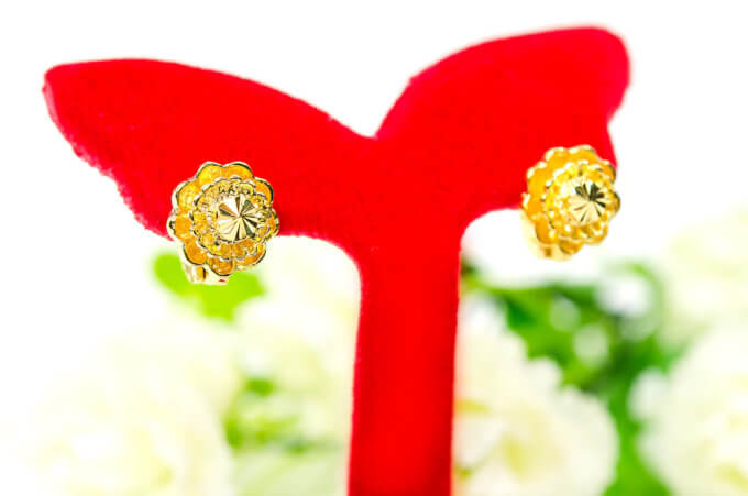 ต่างหู, ต่างหูหุ้ม, ทองสวย, ชุบทองคำแท้, ไม่ลอก, ไม่ดำ, ไม่คัน