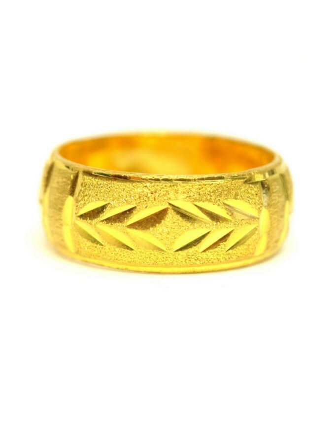 แหวน ทองคำแท้ ลายลูกคิด จิกเพชร ตัดลาย หนัก 2 สลึง