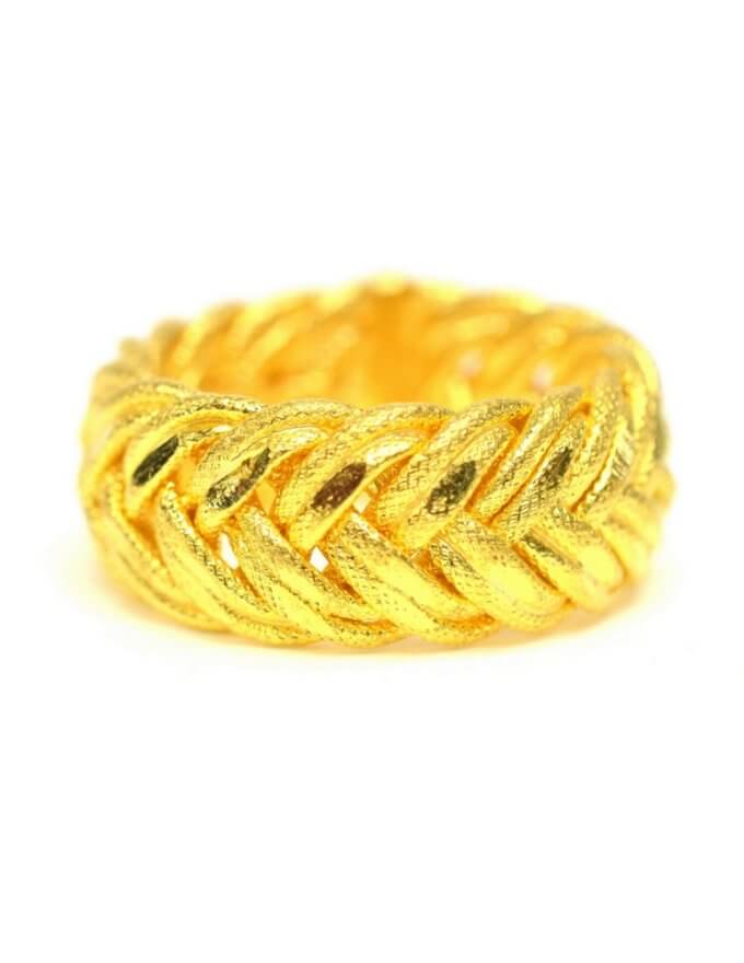 แหวน ทองคำแท้ ลายเปีย หนัก 2 สลึง