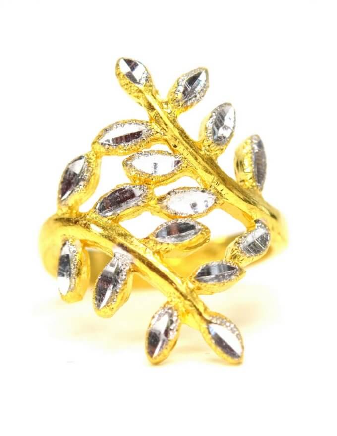 แหวน ทองคำแท้ ลายใบมะกอก สองกษัตริย์ หนัก 2 สลึง