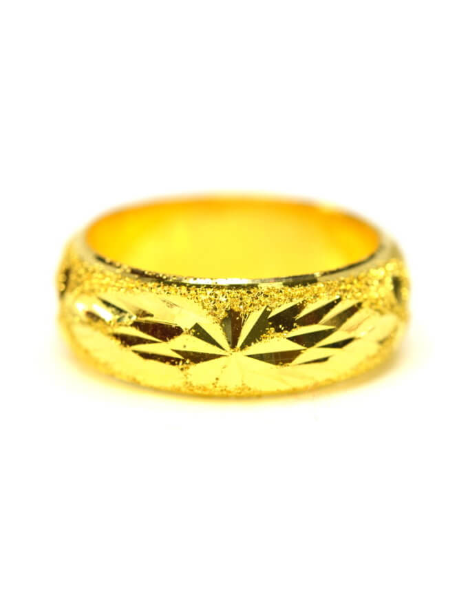 แหวน 1 สลึง  ทองคำแท้ ลายลูกคิด จิกเพชร ตัดลาย