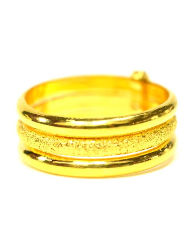 แหวน 1 สลึง  ทองคำแท้ ลายกิ๊บสามห่วง