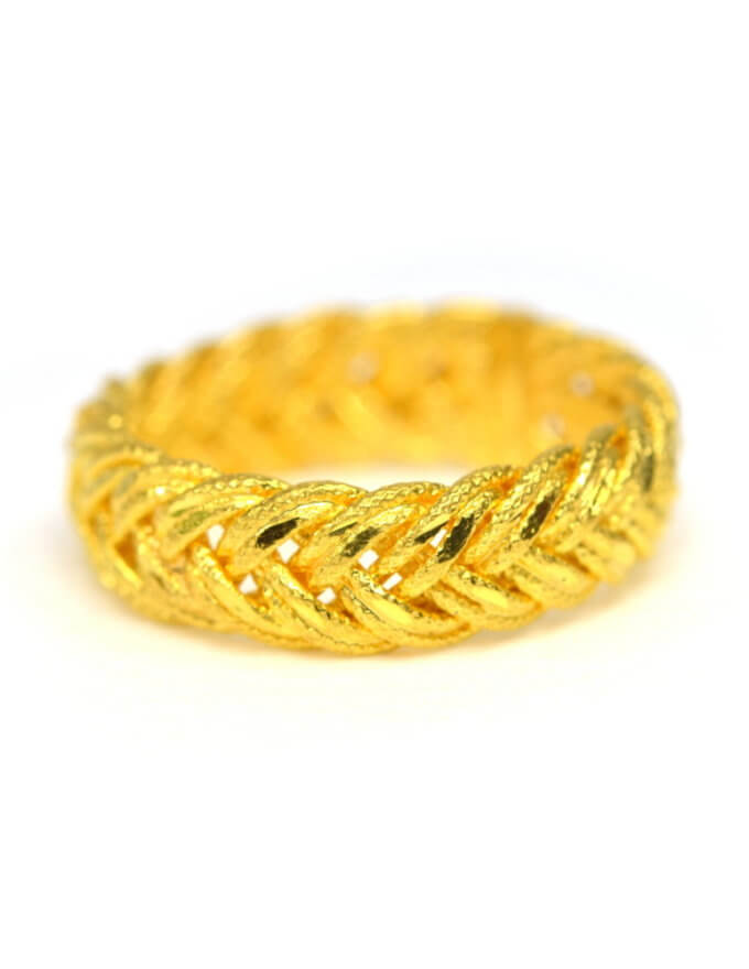 แหวน 1 สลึง ทองคำแท้ ลายเปีย ถัก
