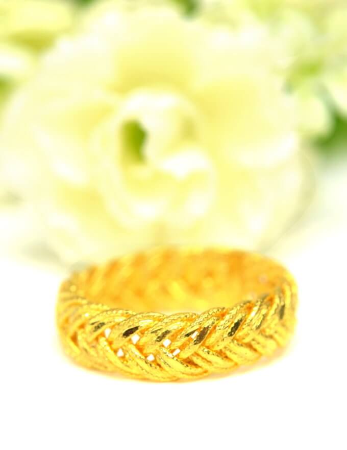 แหวน 1 สลึง ทองคำแท้ ลายเปีย ถัก