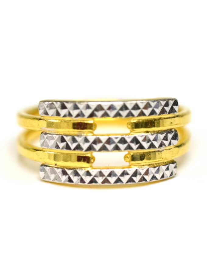 แหวน 1 สลึง ทองคำแท้ แฟนซี ฉีด สองกษัตริย์ สองสี