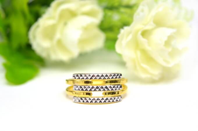 แหวน 1 สลึง ทองคำแท้ แฟนซี ฉีด สองกษัตริย์ สองสี