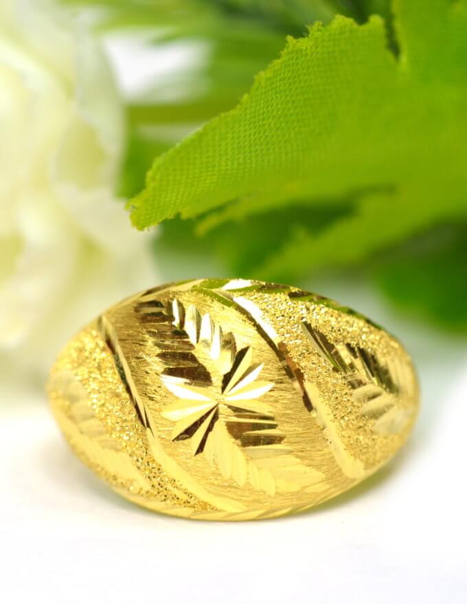 แหวน 1 สลึง ทองคำแท้ เต่าไป๊ ลาย ตัดลาย จิกเพชร