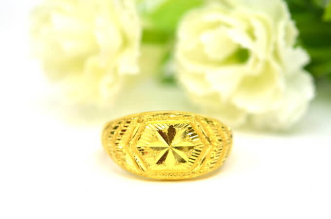 แหวน 1 สลึง ทองคำแท้ เต่าไป๊ จิกเพชร ตัดลาย