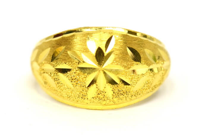 แหวน 1 สลึง ทองคำแท้ ลายเต่าไป๊ จิกเพชร ตัดลาย