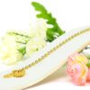 สร้อยข้อมือ ทองคำ 2 สลึง ลายเพชรดาวสองสี ห้อยระย้าหัวใจ