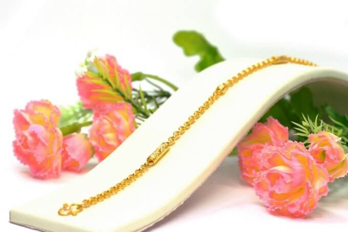 สร้อยข้อมือ ทองคำ 1/2 สลึง ลายผ่าหวาย คั่นปล้อง