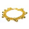 สร้อยข้อมือ ทองคำ 1 บาท ลายผ่าหวายคู่ ระย้าหัวใจ